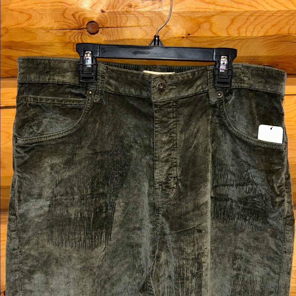 Free People NWT Deep Trance Dropped Corduroy Jeans Size 30 in Keepsake Clover - Picture 8 of 13